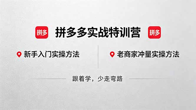 拼多多实战特训营(更新5月3-鼎铸网