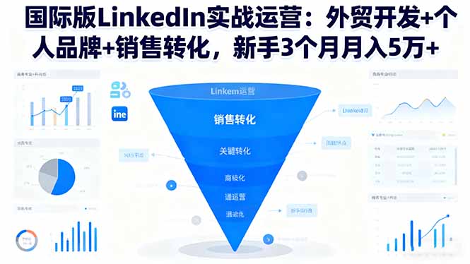 国际版LinkedIn实战运营：外贸开发+个人品牌+销售转化，新手3个月月入5万+-鼎铸网