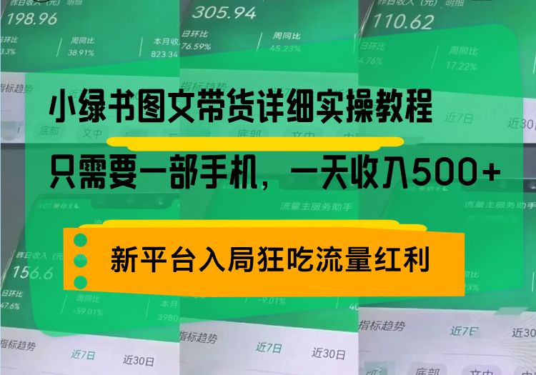 小绿书图文带货详细实操教程，只需要一部手机，一天收入500+，轻松变现-鼎铸网
