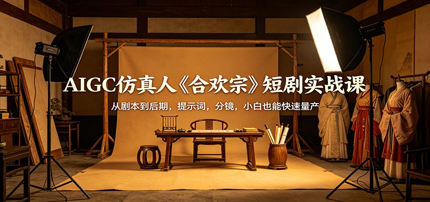 AIGC仿真人《合欢宗》短剧实战课：从剧本到后期，提示词，分镜，小白也能快速量产-鼎铸网