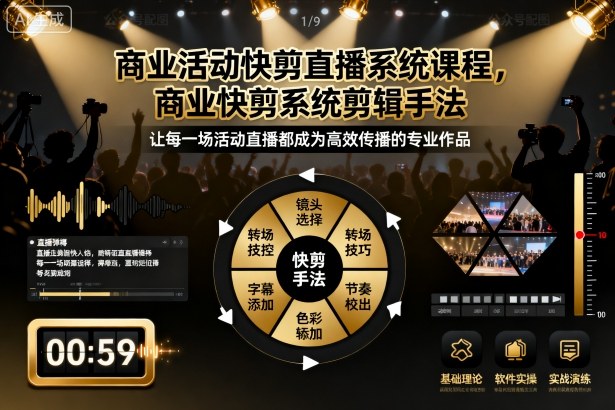 商业活动快剪直播系统课程，商业快剪系统剪辑手法-鼎铸网