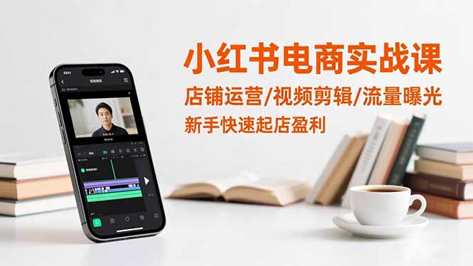 小红书电商实战课：店铺运营/视频剪辑/流量曝光，新手快速起店盈利-鼎铸网