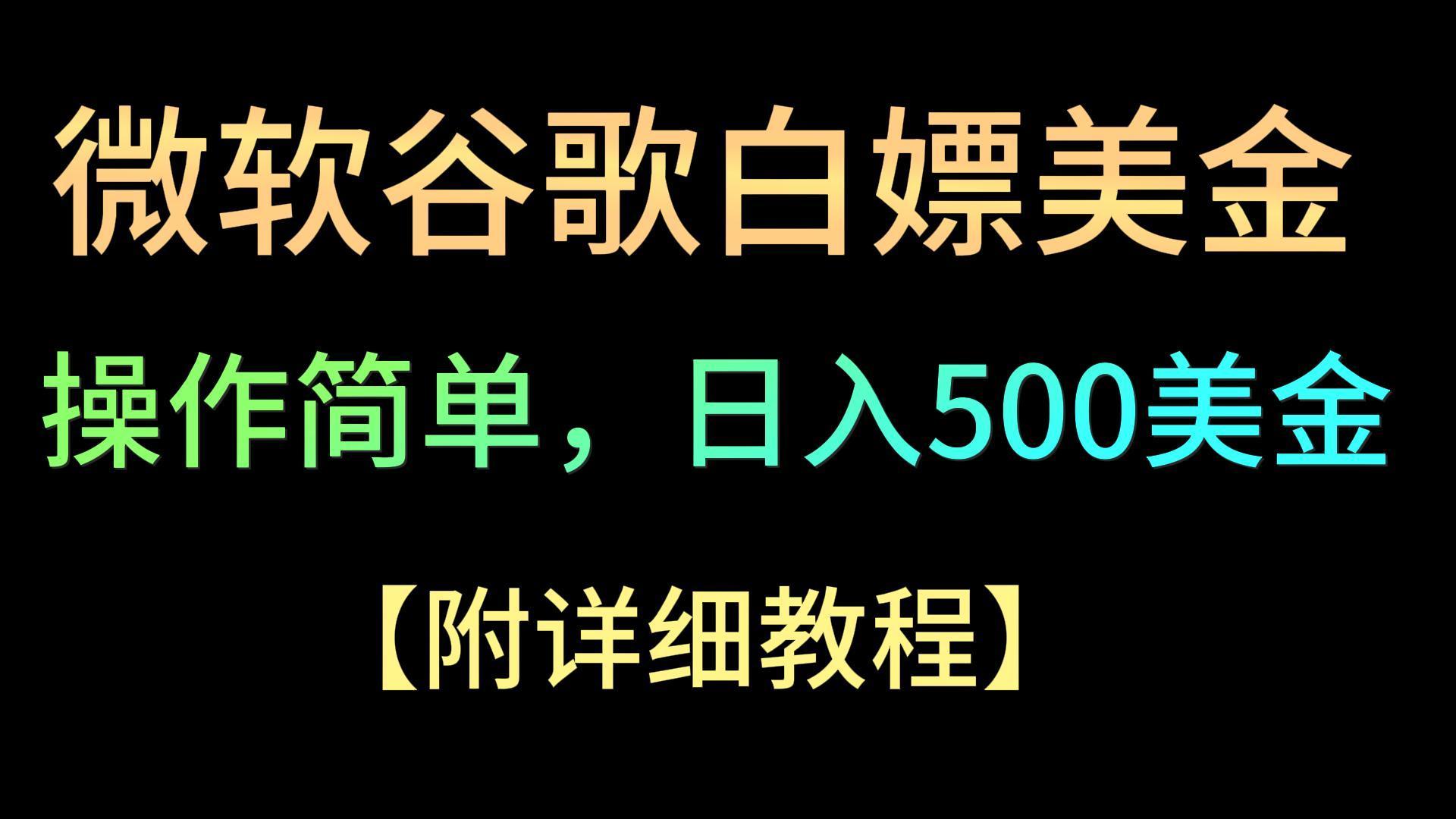 微软谷歌项目3.0，轻松日赚500+美金，操作简单，小白也可轻松入手！-鼎铸网