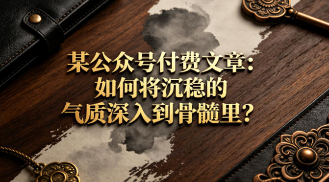 某公众号付费文章：如何将沉稳的气质深入到骨髓里？-鼎铸网