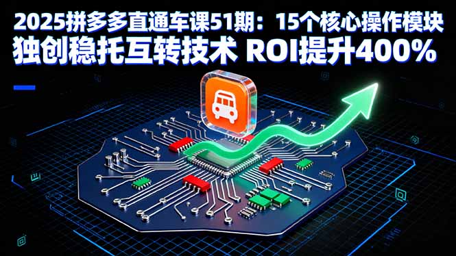 2025拼多多直通车课51期：15个核心操作模块 独创稳托互转技术 ROI提升400%-鼎铸网