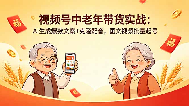 783d7ee76e1cf2812a154621aa149748.jpeg 视频号中老年带货实战:AI生成爆款文案+克隆配音,图文视频批量起号