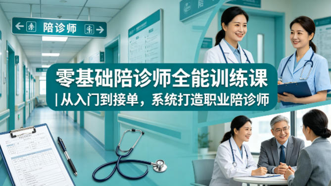 零基础陪诊师全能训练课｜从入门到接单，系统打造职业陪诊师-鼎铸网