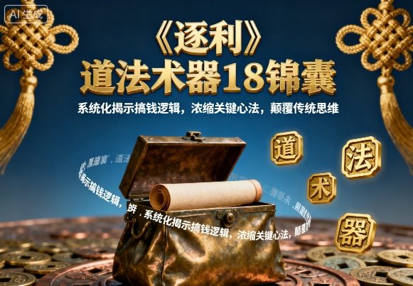 《逐利》道法术器18锦囊，系统化揭示搞钱逻辑，浓缩关键心法，颠覆传统思维-鼎铸网