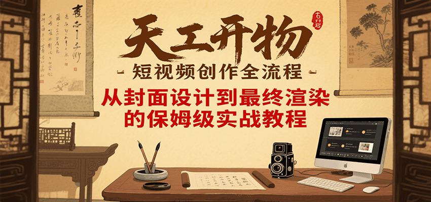 天工开物短视频创作全流程，从封面设计到最终渲染的保姆级实战教程-鼎铸网