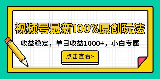 视频号最新100%原创玩法，收益稳定，单日收益1000+，小白专属-鼎铸网