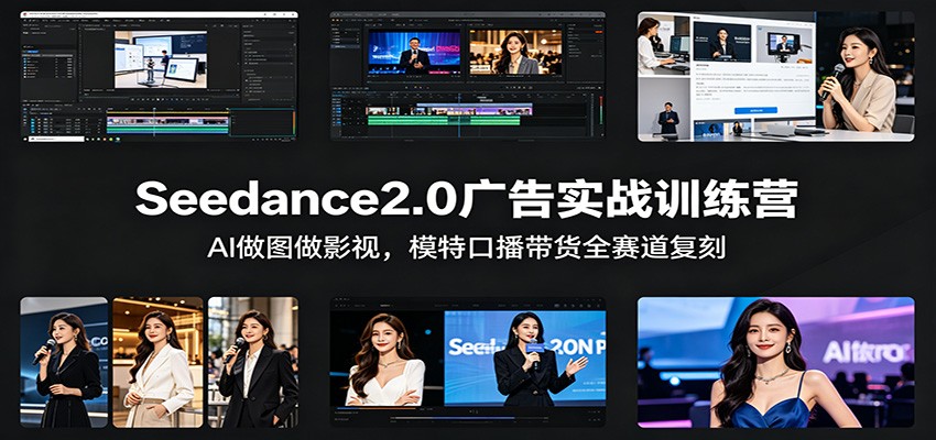 Seedance2.0广告实战训练营：AI做图做影视，模特口播带货全赛道复刻-鼎铸网
