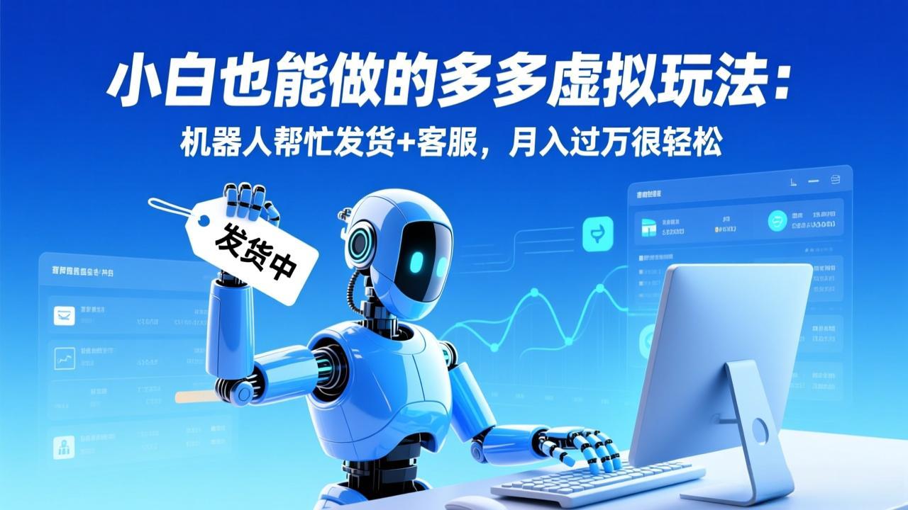 小白也能做的多多虚拟玩法：机器人帮忙发货+客服，月入过万很轻松-鼎铸网
