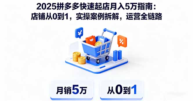 2025拼多多快速起店月入5万指南：店铺从0到1，实操案例拆解，运营全链路-鼎铸网