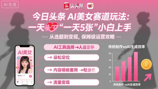 今日头条AI美女赛道玩法，一天轻松5张，小白轻松上手-鼎铸网