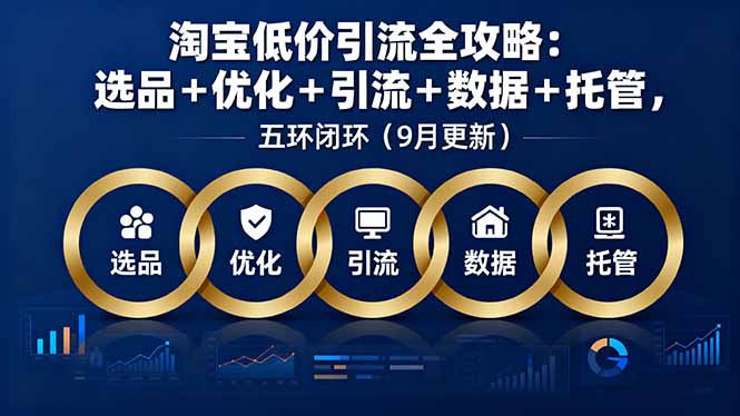 淘宝低价引流全攻略：选品＋优化＋引流＋数据＋托管，五环闭环(9月更新-鼎铸网