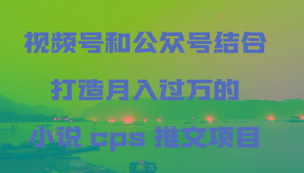 视频号和公众号结合打造月入过万的小说cps推文项目，包括市面上面的各种思路详解-鼎铸网