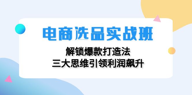 电商选品实战班：解锁爆款打造法，三大思维引领利润飙升-鼎铸网