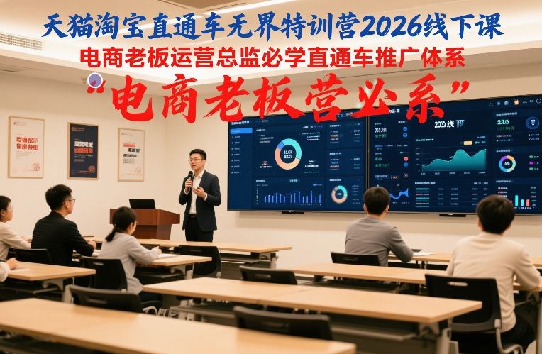 天猫淘宝直通车无界特训营2026线下课，电商老板运营总监必学直通车推广体系-鼎铸网