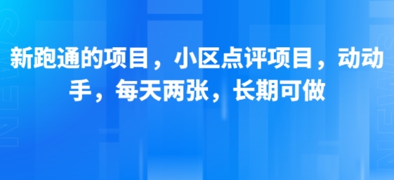 新跑通的项目，小区点评项目，动动手，每天两张，长期可做-鼎铸网