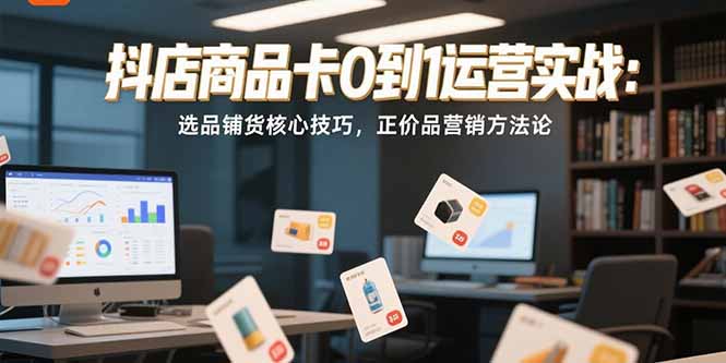 抖店商品卡0到1运营实战：选品铺货核心技巧，正价品营销方法论-鼎铸网