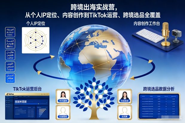 跨境出海实战营，从个人IP定位、内容创作到TikTok运营、跨境选品全覆盖-鼎铸网