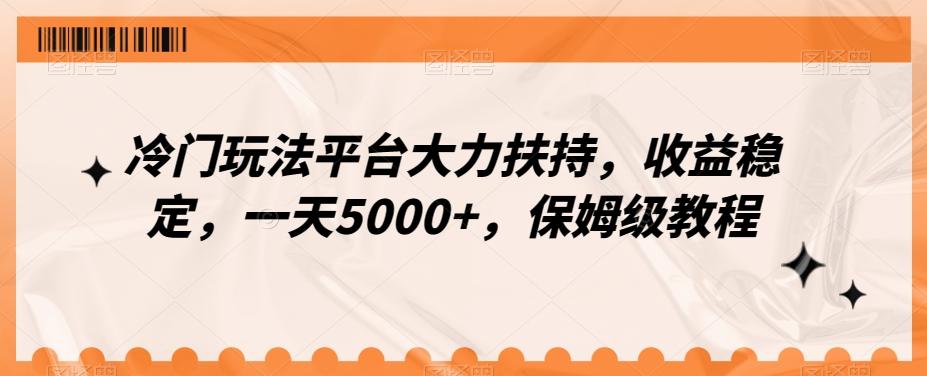 冷门玩法平台大力扶持，收益稳定，一天5000+，保姆级教程（附抖音7天起号法）-鼎铸网