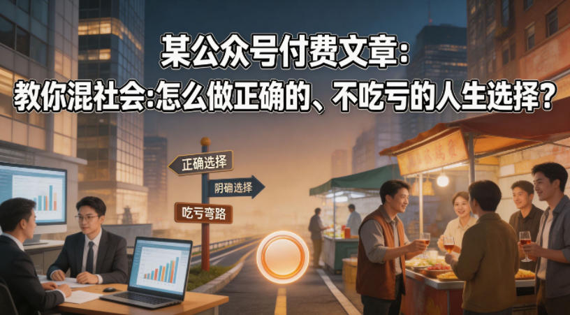 某公众号付费文章：教你混社会：怎么做正确的、不吃亏的人生选择？-鼎铸网