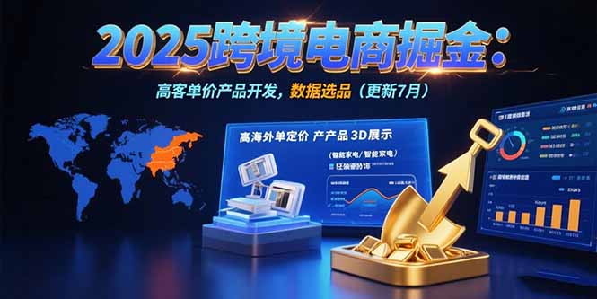2025跨境电商掘金：蓝海市场定位，高客单价产品开发，数据选品(更新7月-鼎铸网