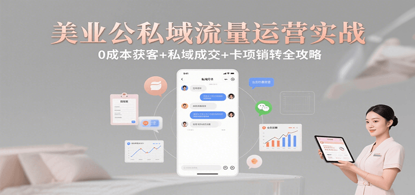 美业公私域流量运营实战：0成本获客+私域成交+卡项销转全攻略-鼎铸网