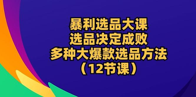 暴利 选品大课：选品决定成败，教你多种大爆款选品方法(12节课-鼎铸网