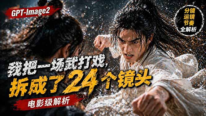 用GPT-Image2，把一段武打对决拆成24个连续镜头，从人物建立、动作衔接、运镜节奏，到情绪爆发-鼎铸网