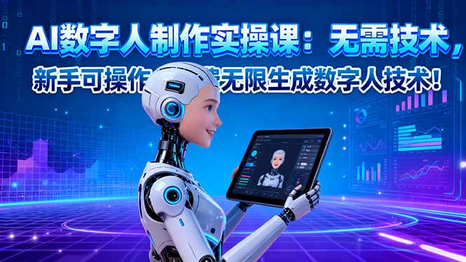 AI数字人制作实操课：无需技术，新手可操作，免费无限生成数字人技术！-鼎铸网