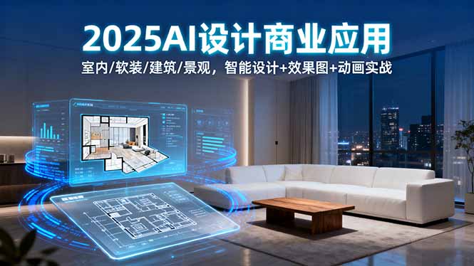 2025AI设计商业应用：室内/软装/建筑/景观，智能设计+效果图+动画实战-鼎铸网