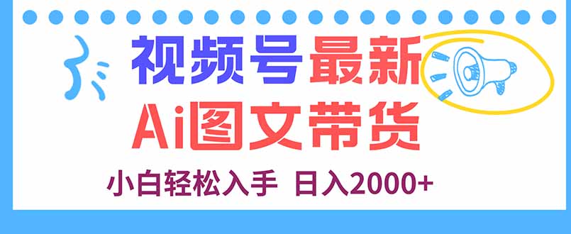 视频号最新AI图文带货，每天几分钟，小白轻松入手，日入2000+-鼎铸网