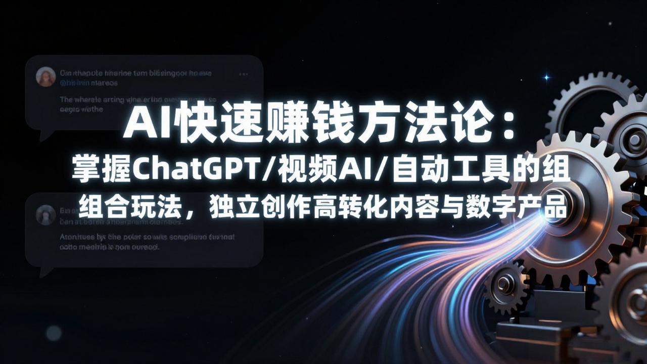 AI快速赚钱方法论：掌握ChatGPT/视频AI/自动化工具的组合玩法，独立创作高转化内容与数字产品-鼎铸网