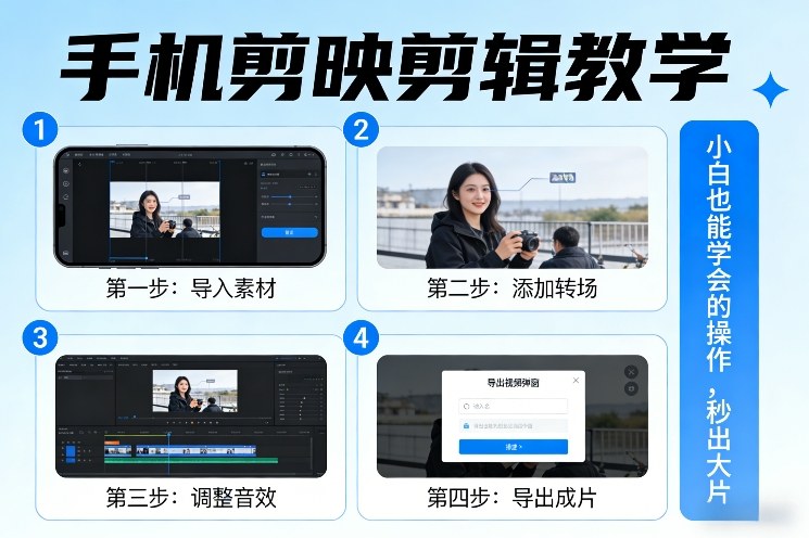 手机剪映剪辑教学，小白也能学会的操作，秒出大片-鼎铸网