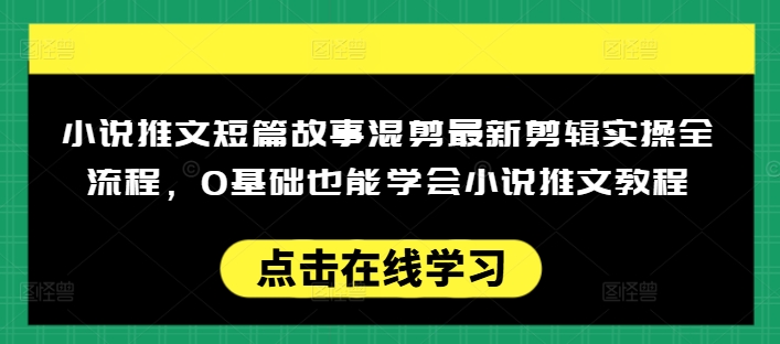 小说推文短篇故事混剪最新剪辑实操全流程，0基础也能学会小说推文教程，肯干多发日入多张-鼎铸网