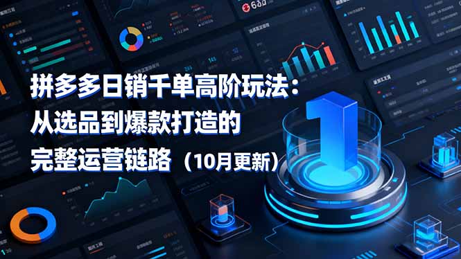 拼多多日销千单高阶玩法：从选品到爆款打造的完整运营链路(10月更新-鼎铸网