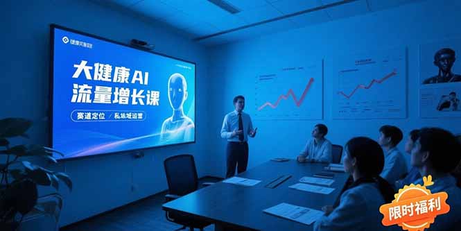 874aac1284ec32e2d677965966c24a78.jpeg 大健康AI流量增长课8.0,赛道定位方法论,AI数字人内容生产,私域转化运营