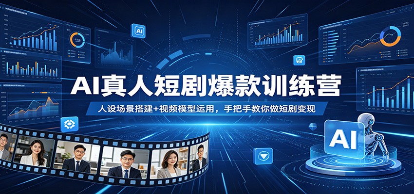 AI真人短剧爆款训练营：人设场景搭建+视频模型运用，手把手教你做短剧变现-鼎铸网