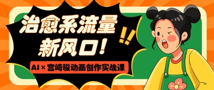 治愈系流量新风口，AI+宫崎骏动画创作实战课，从0到1打造爆款视频-鼎铸网