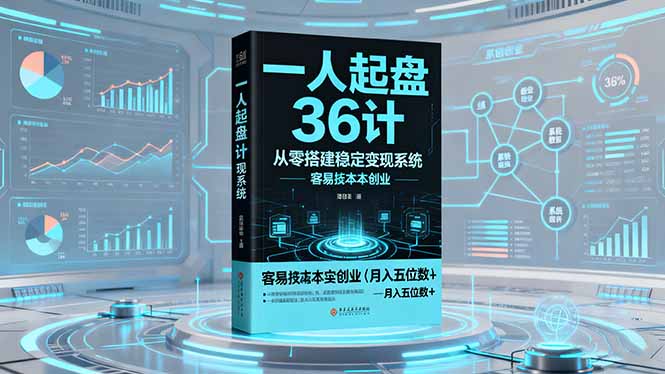 一人起盘36计：从零搭建稳定变现系统，实现低成本创业，月入五位数+-鼎铸网