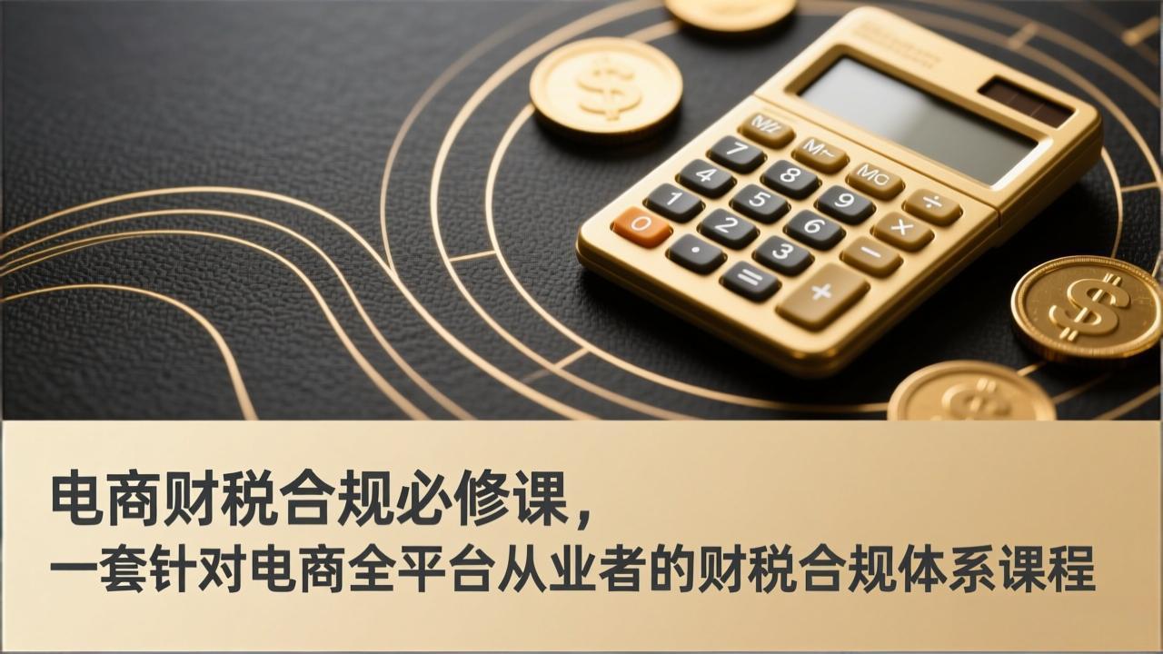 电商财税合规必修课，是一套针对电商全平台从业者的财税合规体系课程-鼎铸网