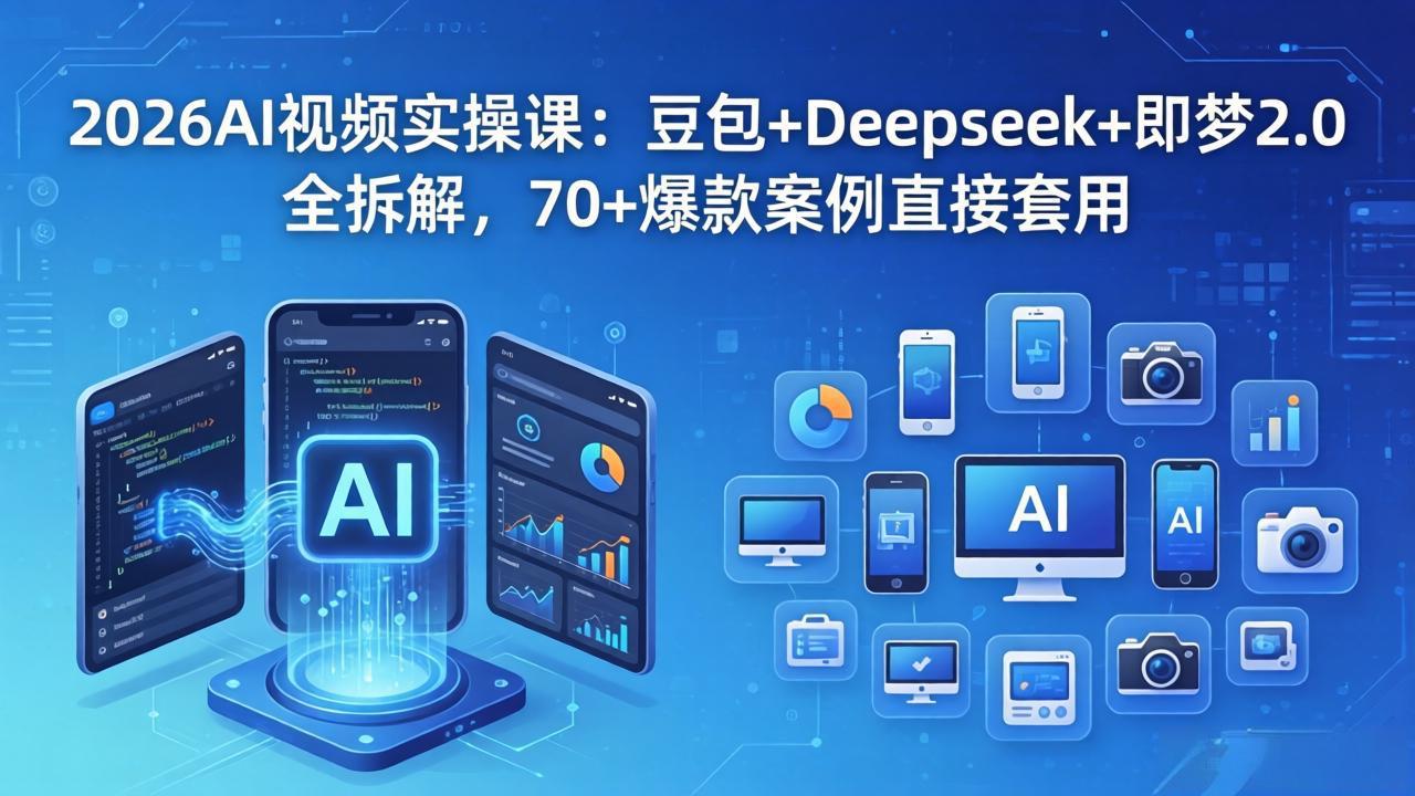 2026AI视频实操课：豆包+Deepseek+即梦2.0全拆解，70+爆款案例直接套用-鼎铸网