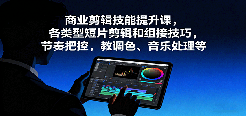 商业剪辑技能提升课，各类型短片剪辑和组接技巧，节奏把控，教调色、音乐处理等-鼎铸网