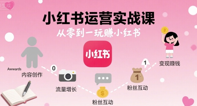 小红书运营实战课，从零到一玩賺小红书-鼎铸网