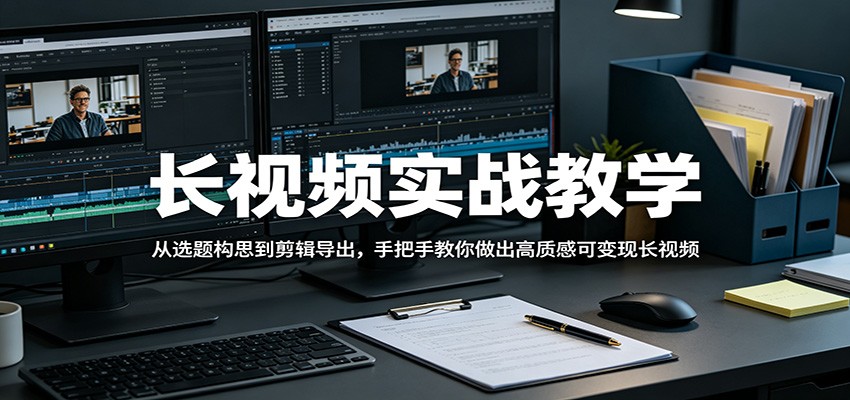 长视频实战教学，从选题构思到剪辑导出，手把手教你做出高质感可变现长视频-鼎铸网