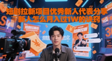 短剧拉新项目优秀新人代表分享新人怎么月入过1W的诀窍-鼎铸网