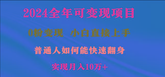 2024全年可变现项目，一天收益至少2000+，小白上手快，普通人就要利用互...-鼎铸网