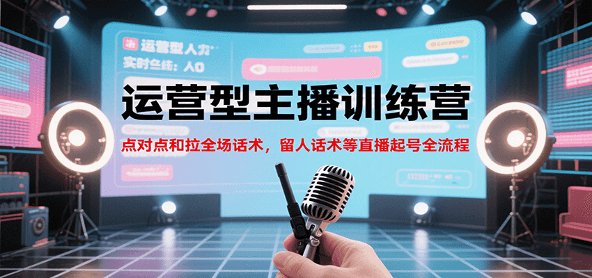 运营型主播训练营，点对点和拉全场话术，留人话术等直播起号全流程(更新8月)-鼎铸网